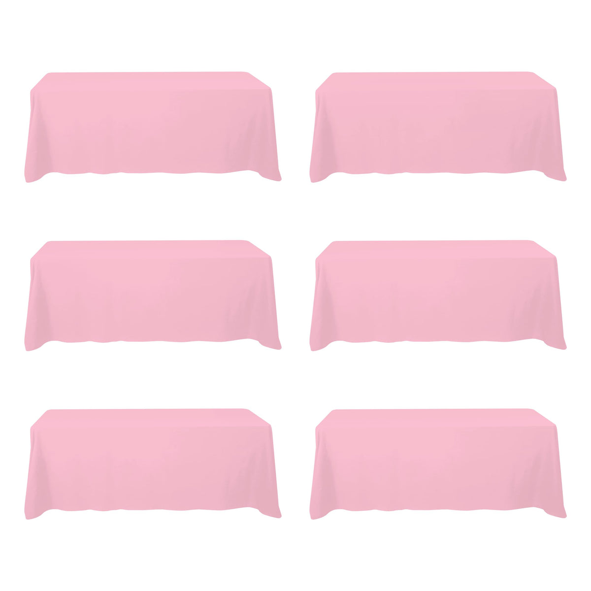 BRILLMAX 6 Pack Ivory Tablecloths 90x156 Inch for 8ft Rectangle Tables