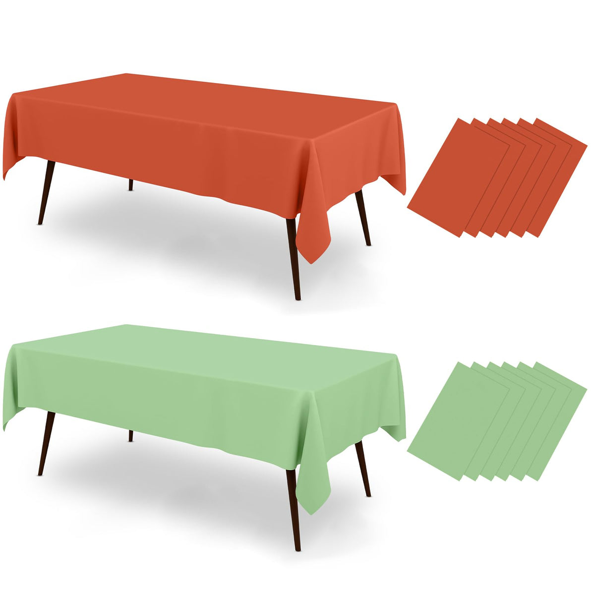 misaya 12 Packs Disposable Plastic Fall Table Cloth Beige and Orange