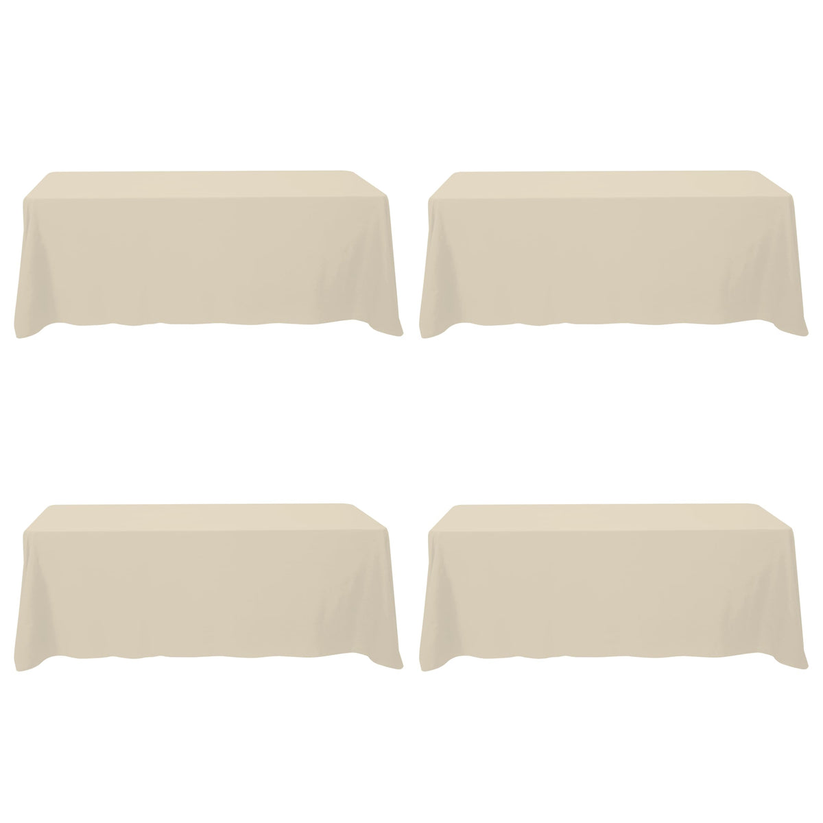 BRILLMAX 6 Pack Ivory Tablecloths 90x156 Inch for 8ft Rectangle Tables