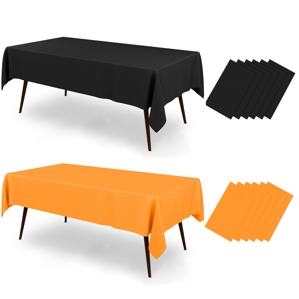 misaya 12 Packs Disposable Plastic Fall Table Cloth Beige and Orange