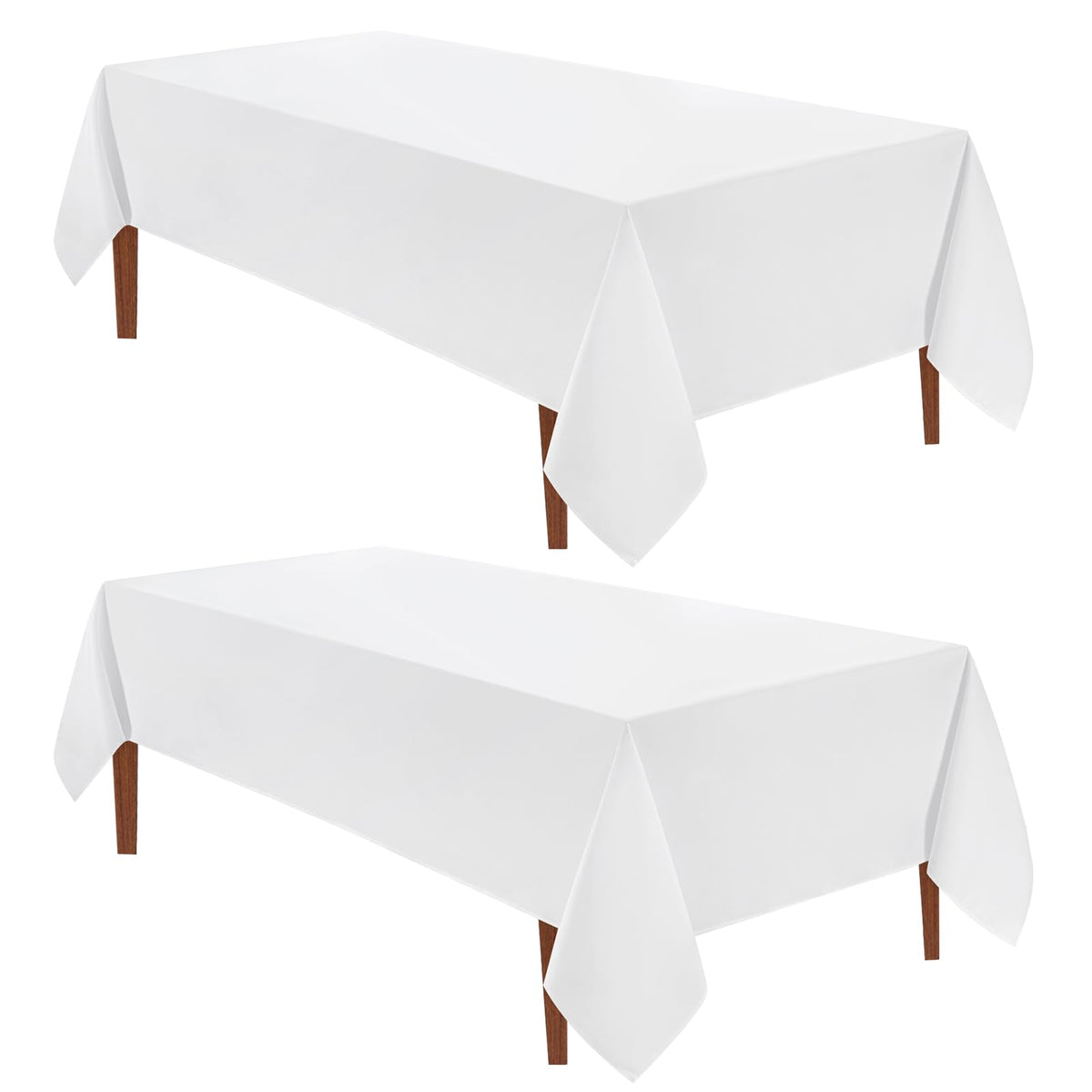 VidaFete Classic Series 10 Pack 90 * 132inch White Rectangle Tablecloth