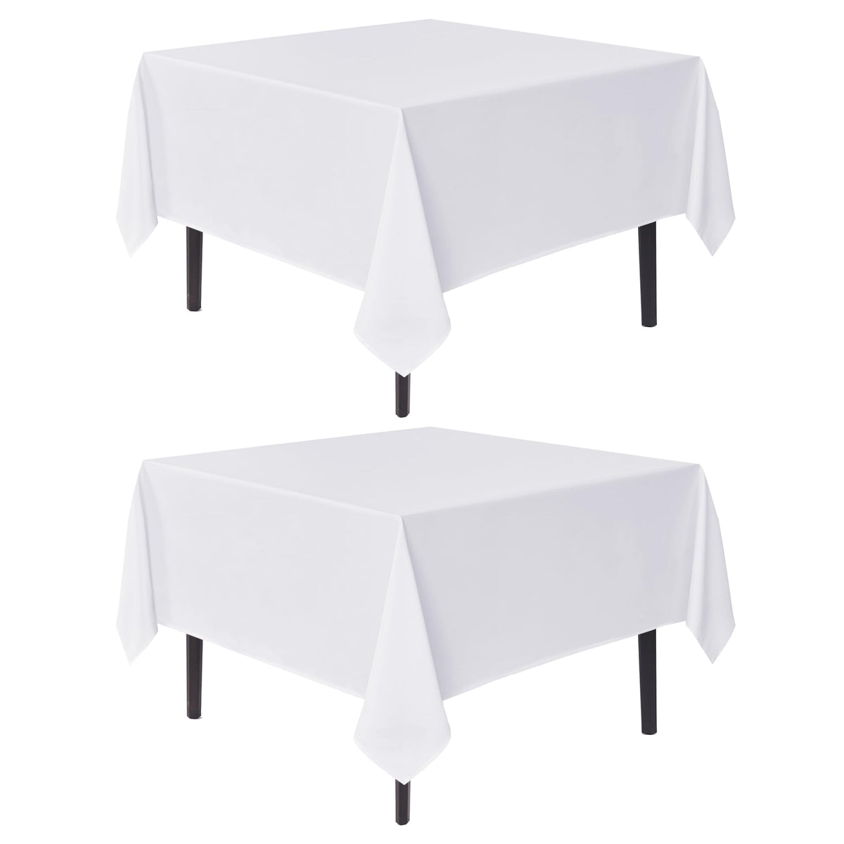 sancua Natural Square Tablecloth 54x54 Inch Fabric Card Table Cloth, 2 Pack