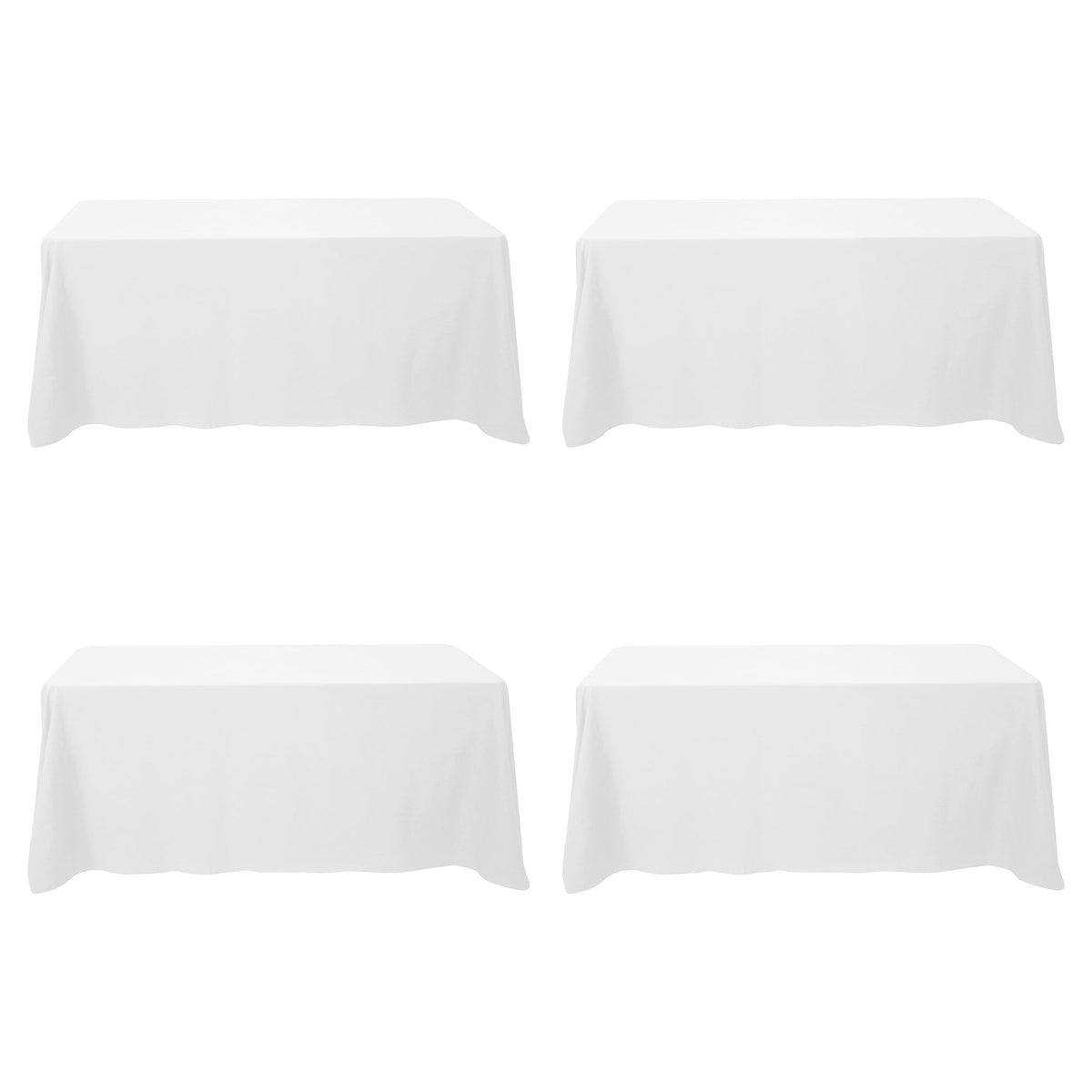 BRILLMAX 6 Pack Ivory Tablecloths 90x156 Inch for 8ft Rectangle Tables