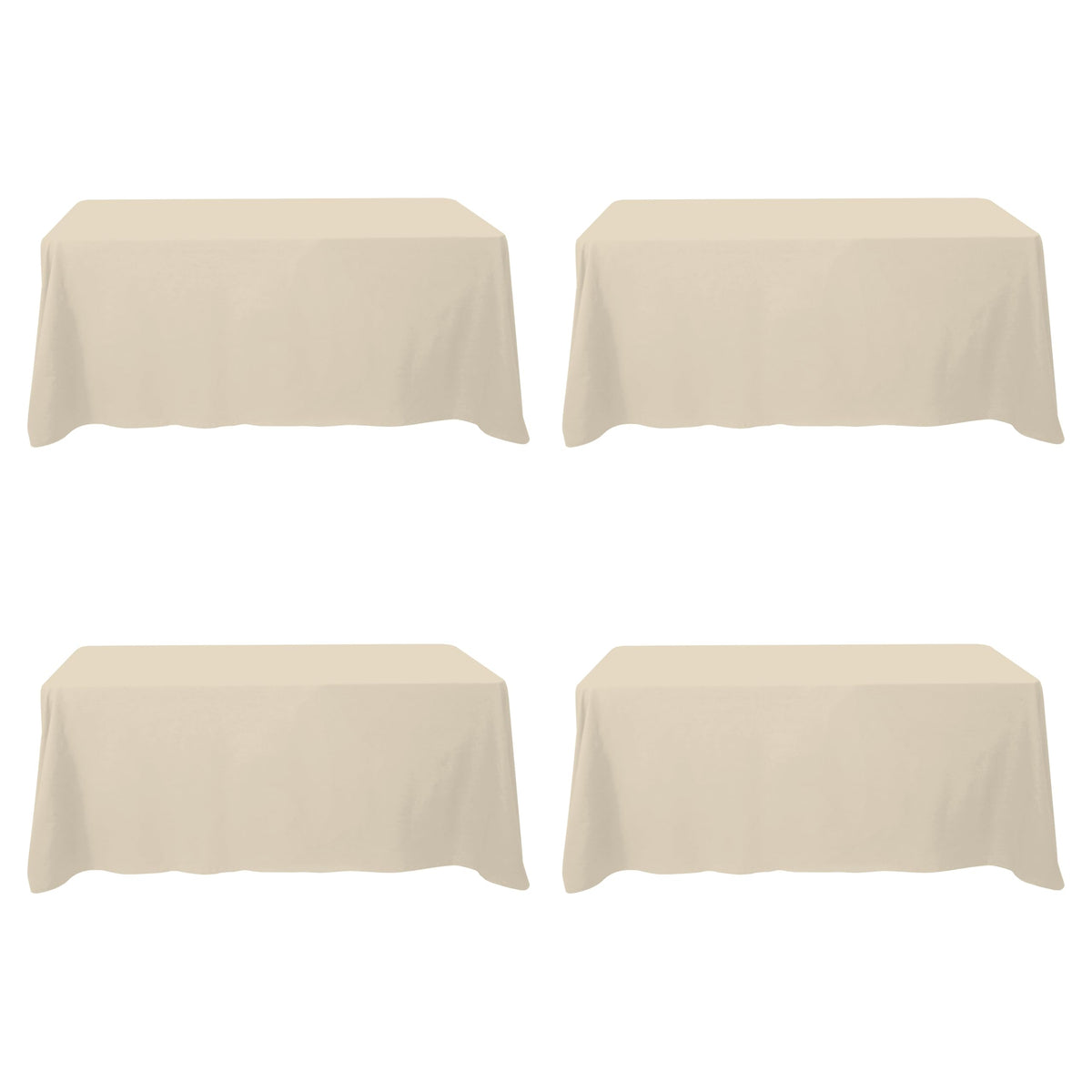 BRILLMAX 6 Pack Ivory Tablecloths 90x156 Inch for 8ft Rectangle Tables