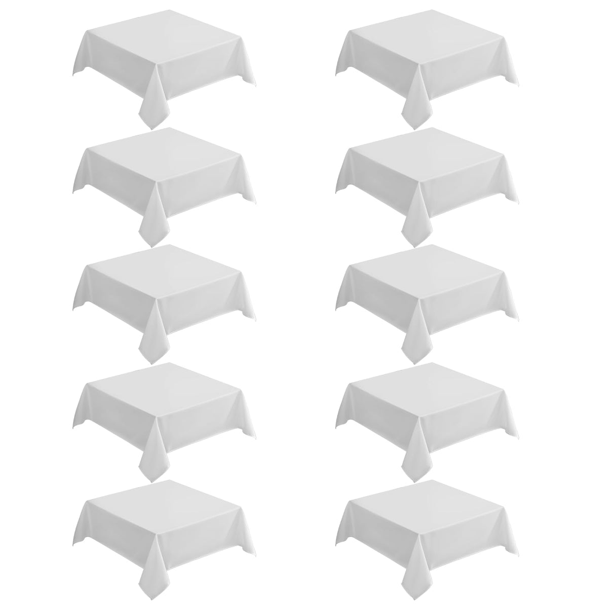 VidaFete Classic Series 10 Pack 90 * 132inch White Rectangle Tablecloth