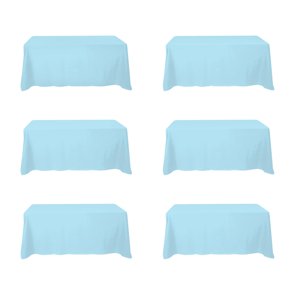 BRILLMAX 6 Pack Ivory Tablecloths 90x156 Inch for 8ft Rectangle Tables