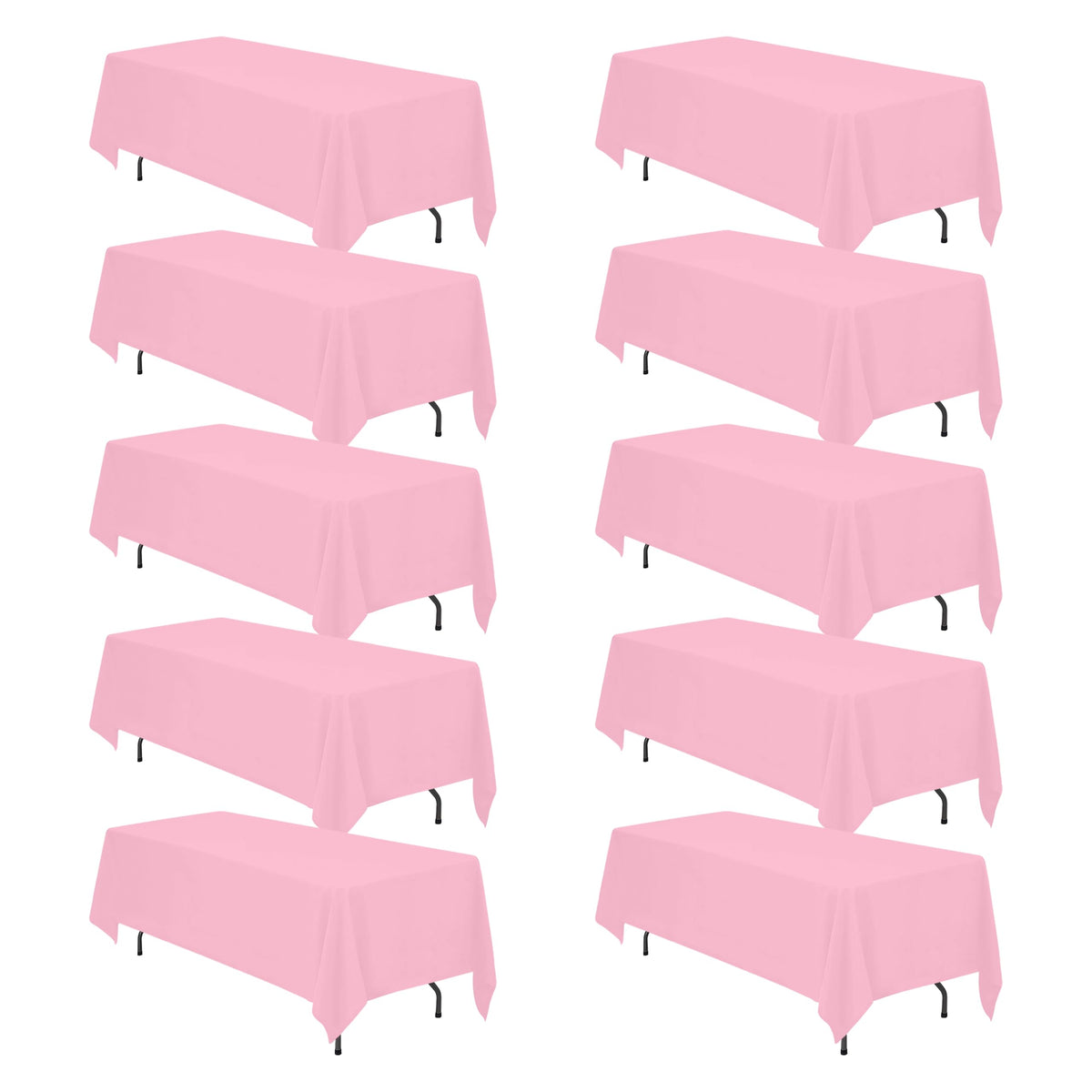 BRILLMAX 6 Pack Ivory Tablecloths 90x156 Inch for 8ft Rectangle Tables