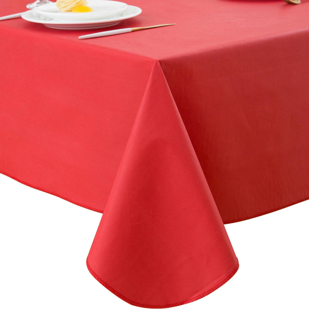 LIBERECOO Vinyl Tablecloth with Flannel Backing, Champagne, Waterproof, Stain-Resistant, Easy-Clean Table Cover for Dining, Kitchen, and Outdoor Use, 60" x 102" Rectangle