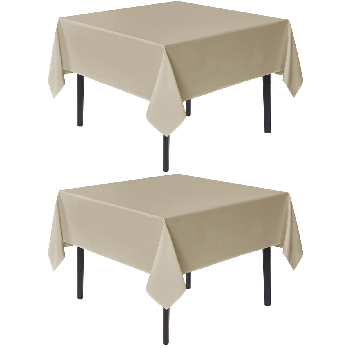 sancua Natural Square Tablecloth 54x54 Inch Fabric Card Table Cloth, 2 Pack