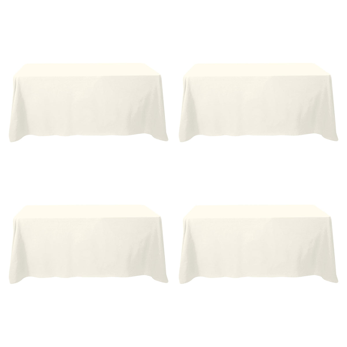 BRILLMAX 6 Pack Ivory Tablecloths 90x156 Inch for 8ft Rectangle Tables