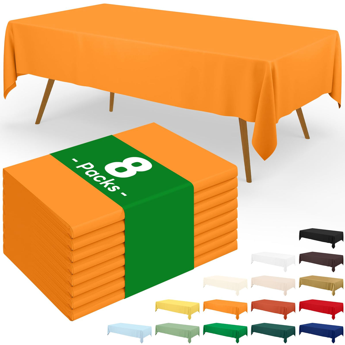 Moosfor 3 Pack Plastic Table Cloth, Disposable 54 x 108 Inch Tablecloth