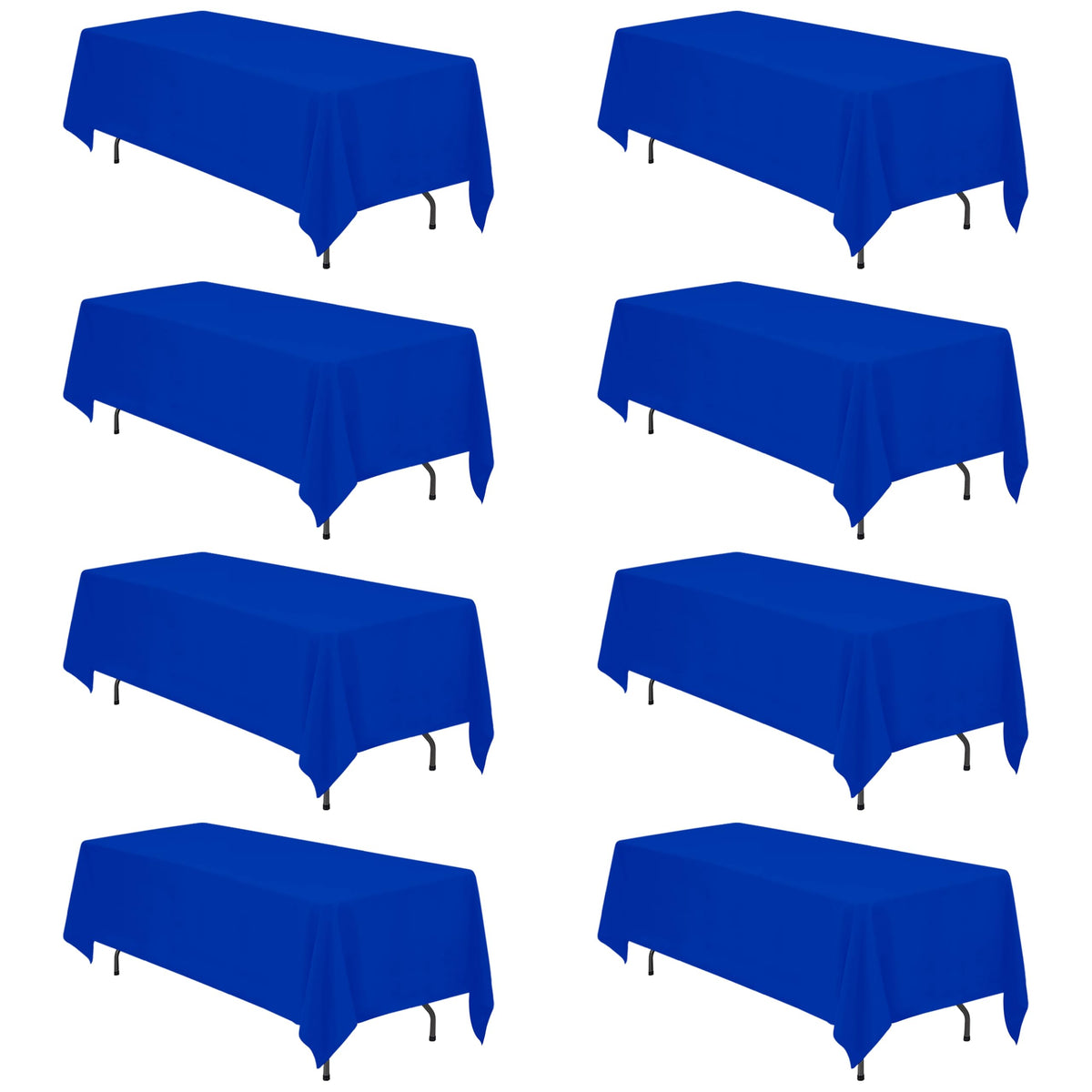 BRILLMAX 6 Pack Ivory Tablecloths 90x156 Inch for 8ft Rectangle Tables