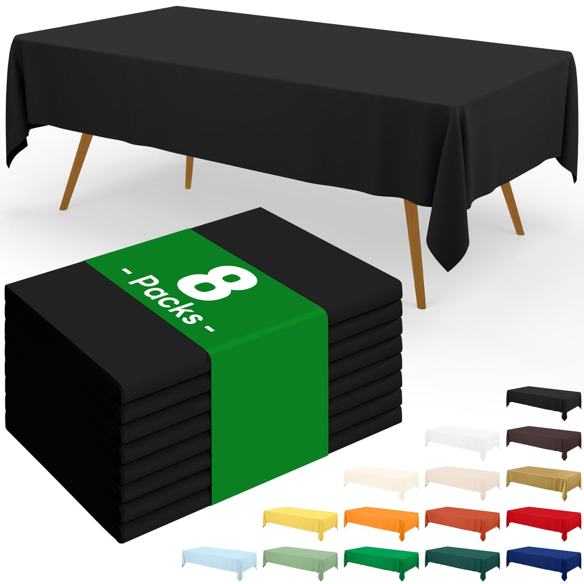 Moosfor 3 Pack Plastic Table Cloth, Disposable 54 x 108 Inch Tablecloth