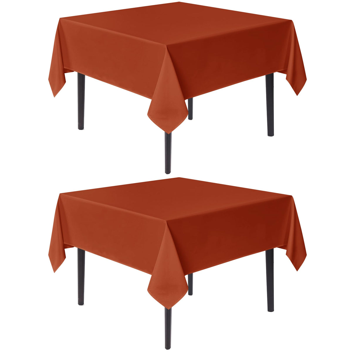 sancua Natural Square Tablecloth 54x54 Inch Fabric Card Table Cloth, 2 Pack