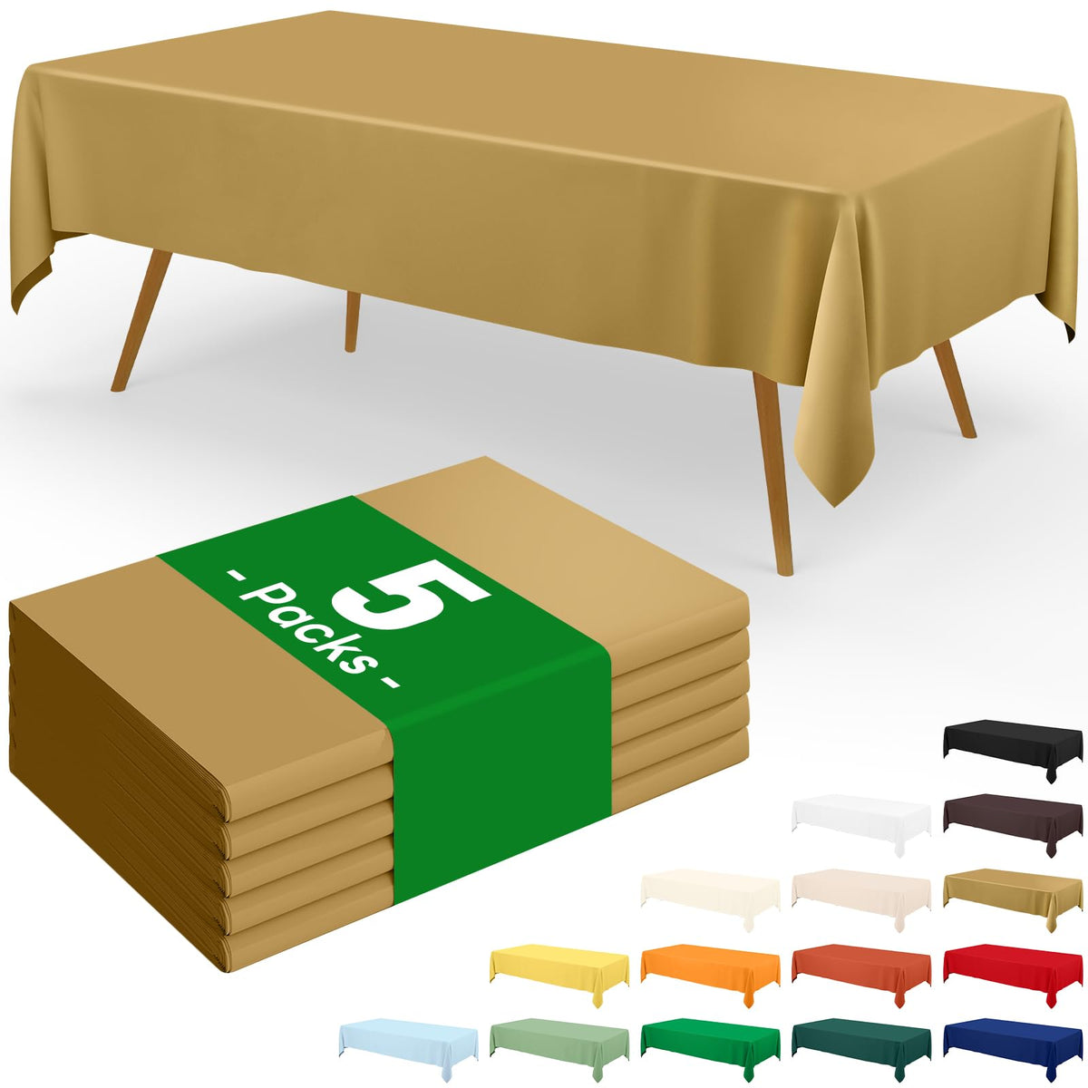 Moosfor 3 Pack Plastic Table Cloth, Disposable 54 x 108 Inch Tablecloth