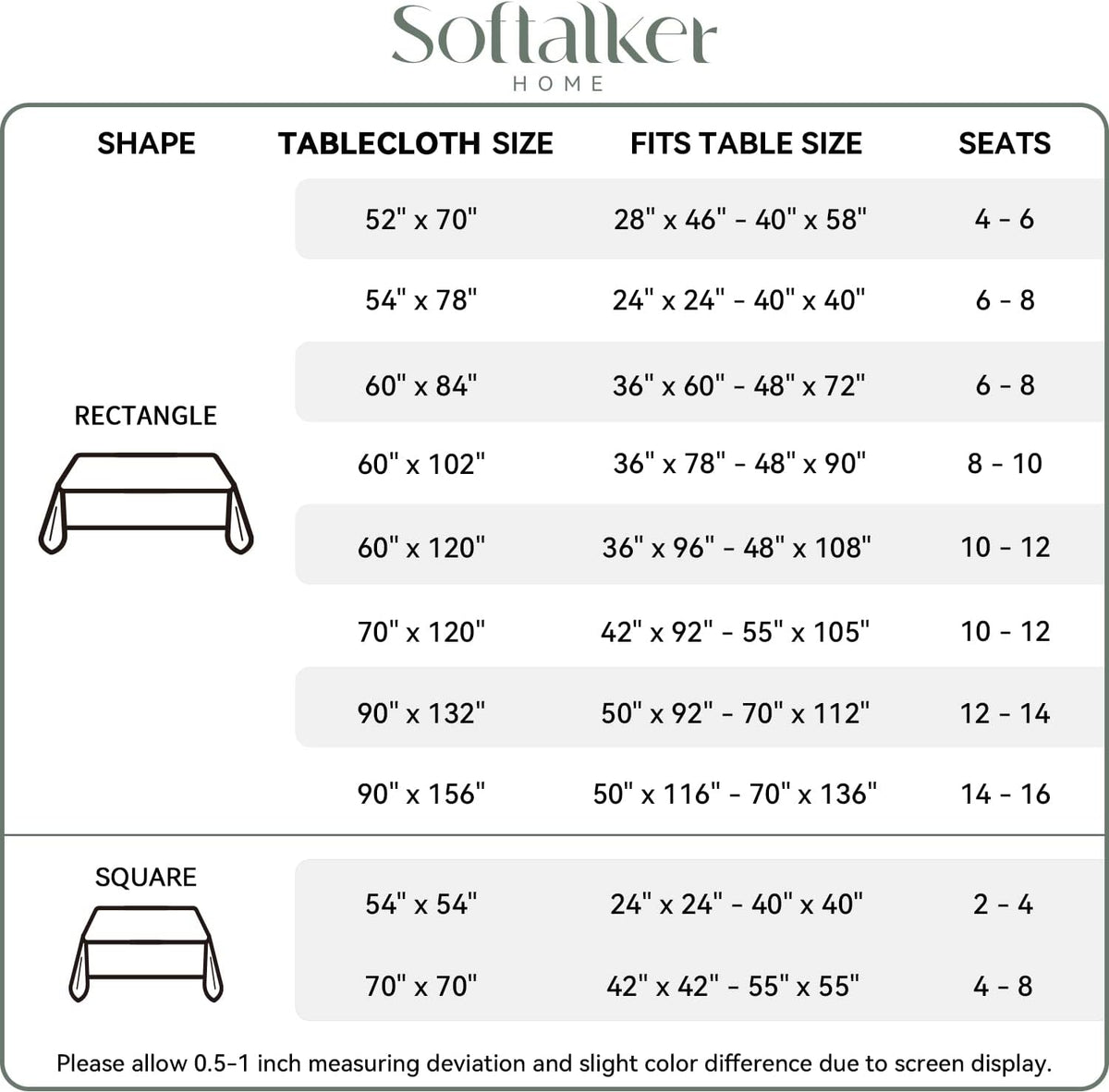 Softalker Rectangle Tablecloth, Waterproof Table Cloths Wrinkle Free Fabric Washable Polyester Table Cover for Dining Tables Party Outdoor Camping Parties Buffet - 60 x 102 inch, Orange
