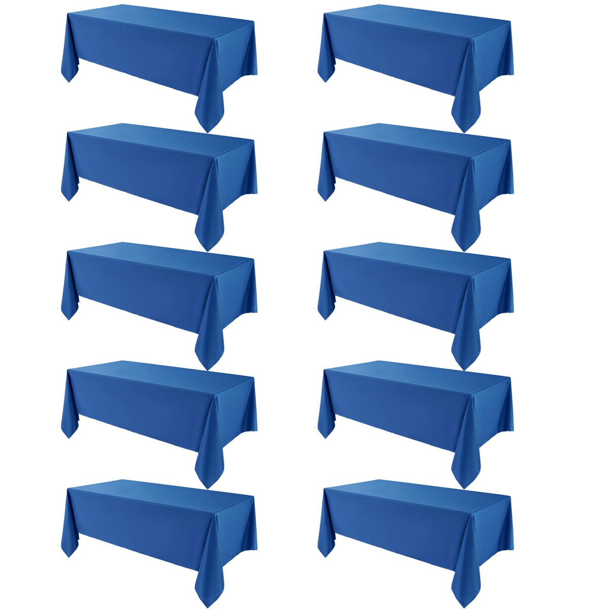 VidaFete Classic Series 10 Pack 90 * 132inch White Rectangle Tablecloth