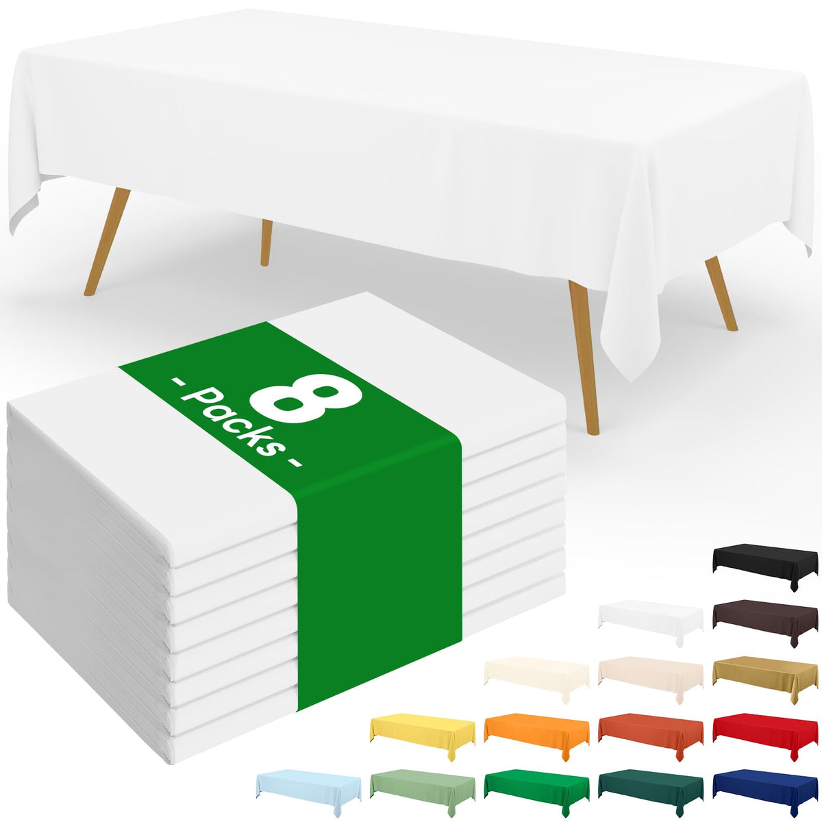 Moosfor 3 Pack Plastic Table Cloth, Disposable 54 x 108 Inch Tablecloth