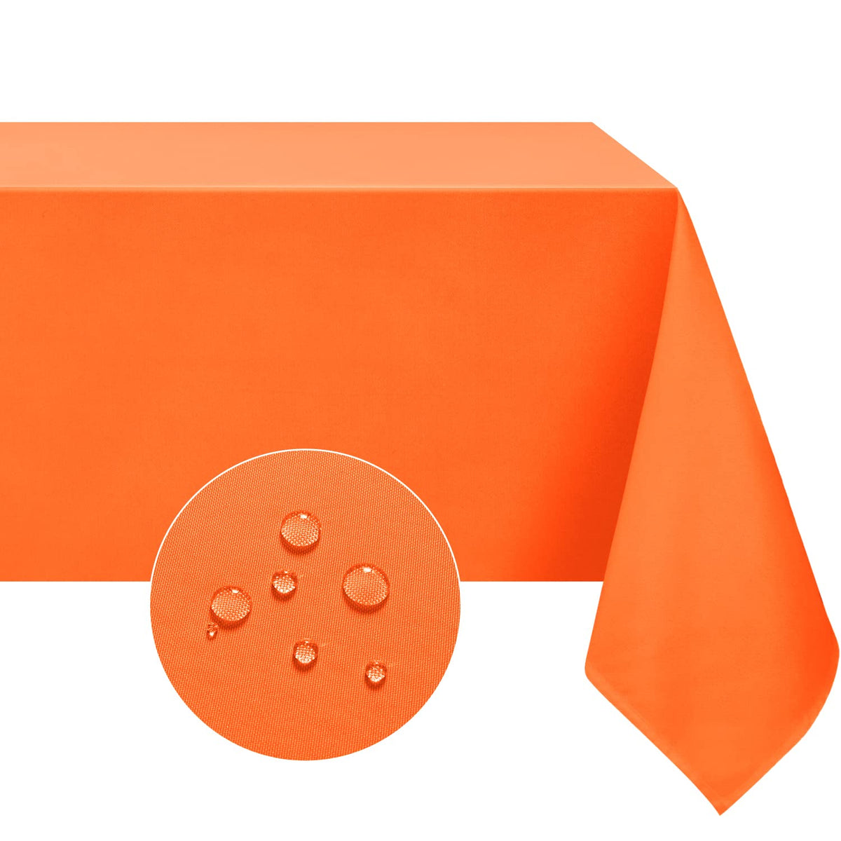 Softalker Rectangle Tablecloth, Waterproof Table Cloths Wrinkle Free Fabric Washable Polyester Table Cover for Dining Tables Party Outdoor Camping Parties Buffet - 60 x 102 inch, Orange