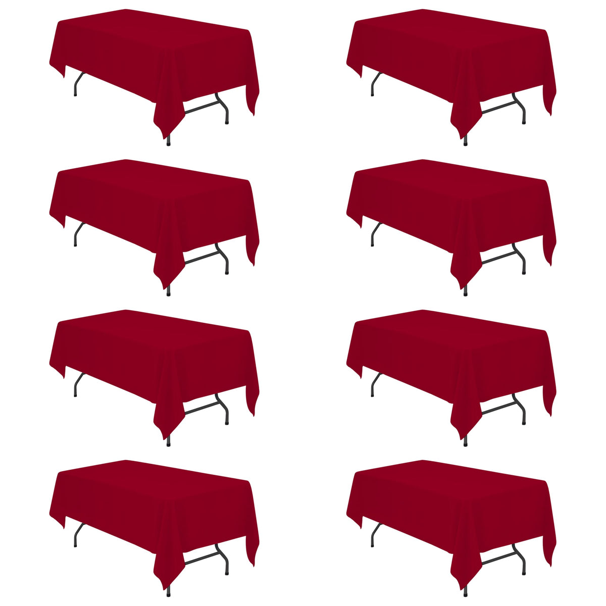 BRILLMAX 6 Pack Ivory Tablecloths 90x156 Inch for 8ft Rectangle Tables
