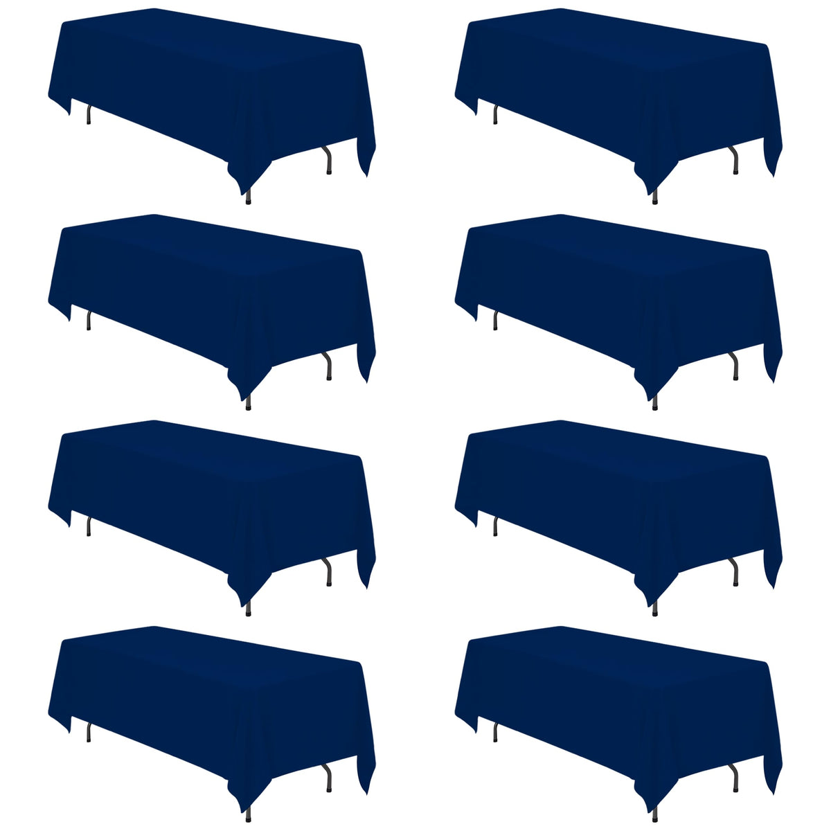 BRILLMAX 6 Pack Ivory Tablecloths 90x156 Inch for 8ft Rectangle Tables