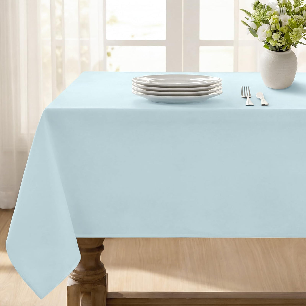 Softalker Rectangle Tablecloth, Waterproof Table Cloths Wrinkle Free Fabric Washable Polyester Table Cover for Dining Tables Party Outdoor Camping Parties Buffet - 60 x 102 inch, Orange