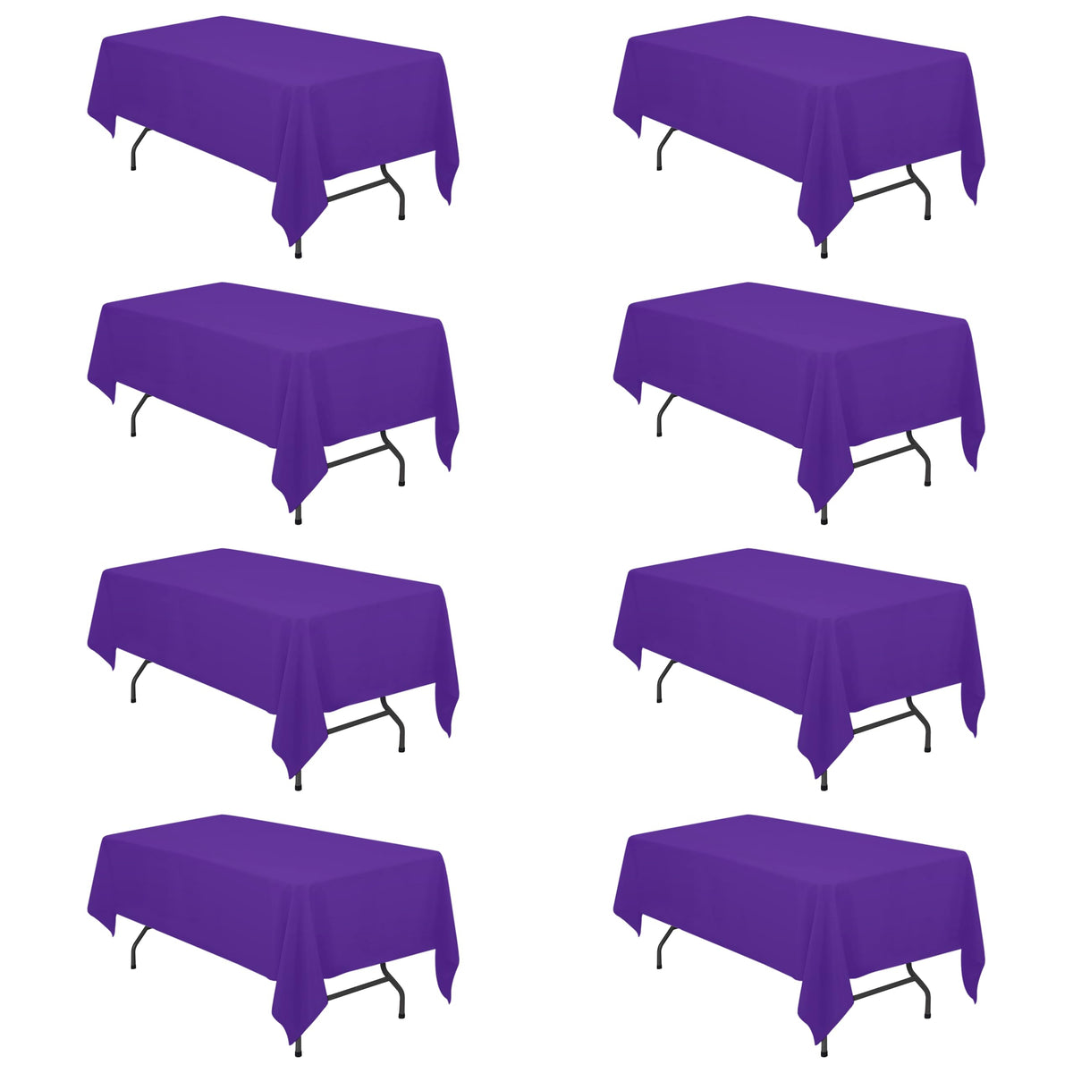 BRILLMAX 6 Pack Ivory Tablecloths 90x156 Inch for 8ft Rectangle Tables