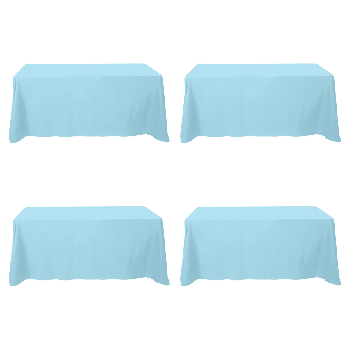 BRILLMAX 6 Pack Ivory Tablecloths 90x156 Inch for 8ft Rectangle Tables
