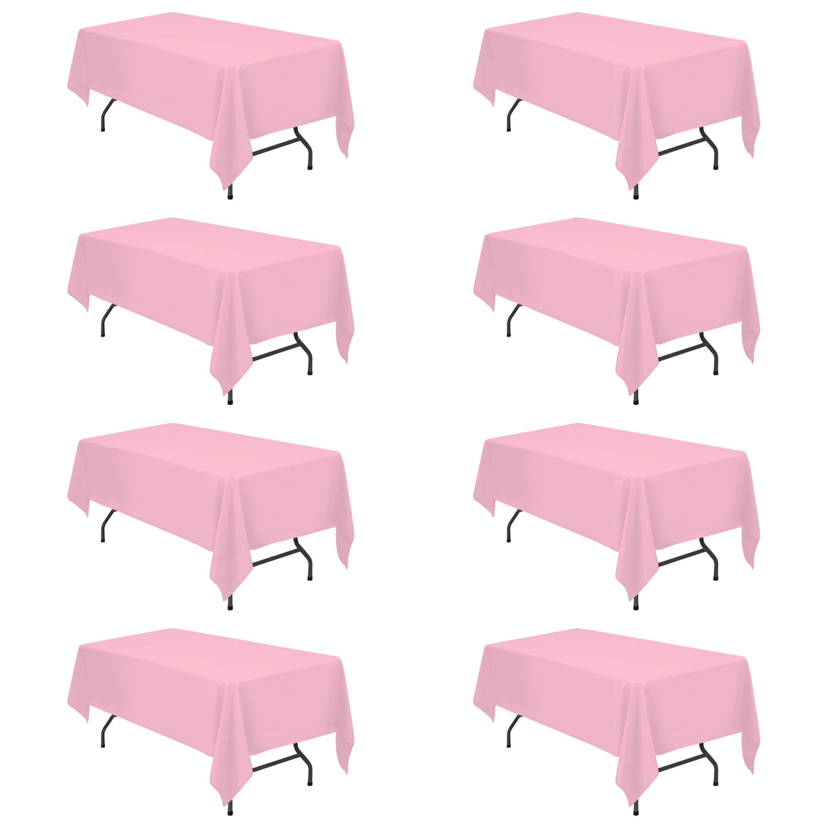 BRILLMAX 6 Pack Ivory Tablecloths 90x156 Inch for 8ft Rectangle Tables