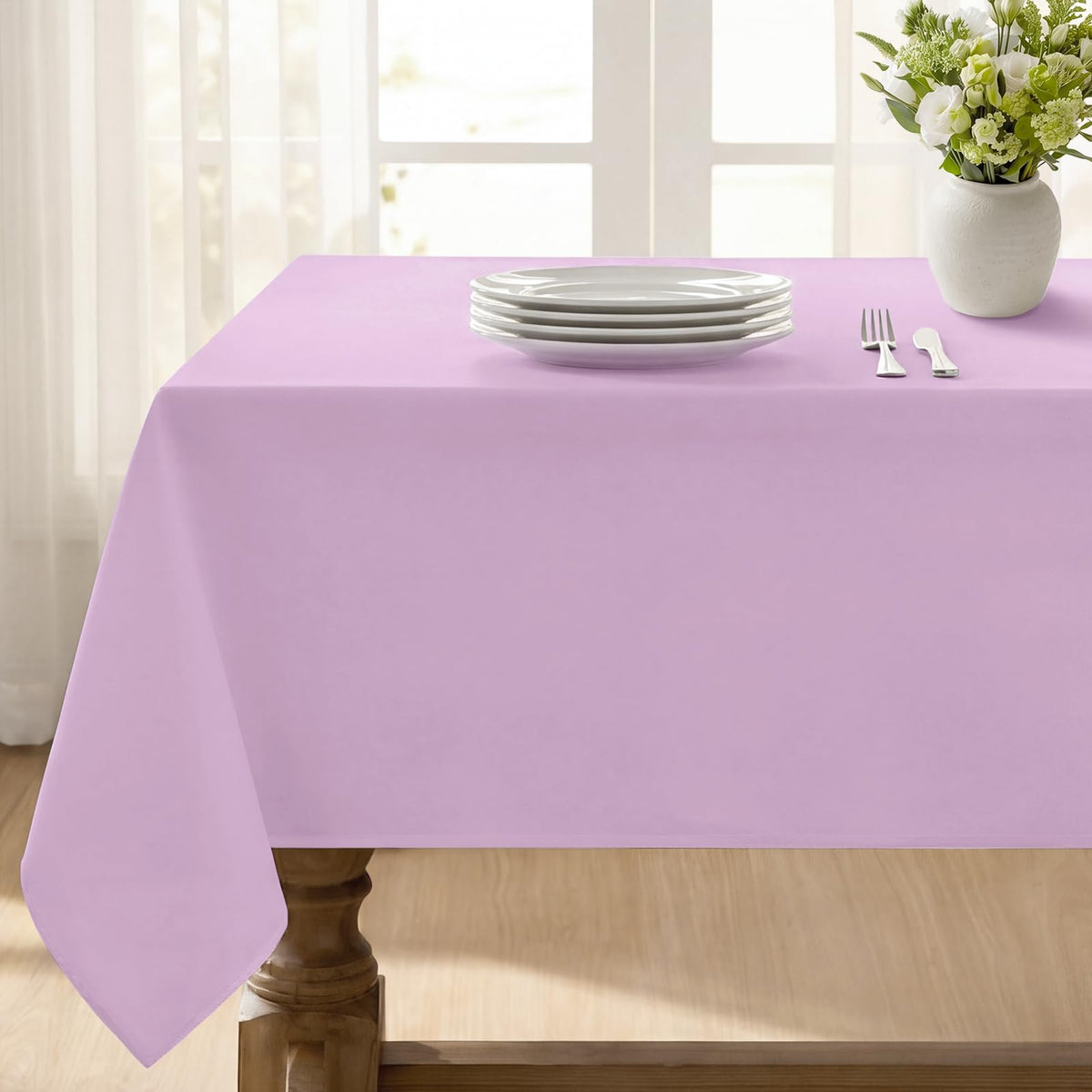 Softalker Rectangle Tablecloth, Waterproof Table Cloths Wrinkle Free Fabric Washable Polyester Table Cover for Dining Tables Party Outdoor Camping Parties Buffet - 60 x 102 inch, Orange