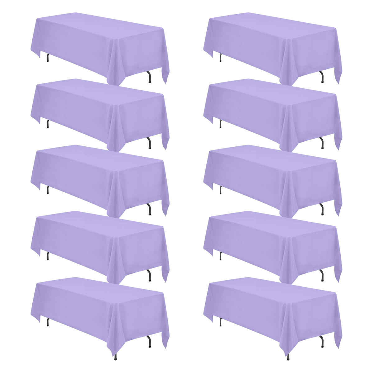 BRILLMAX 6 Pack Ivory Tablecloths 90x156 Inch for 8ft Rectangle Tables