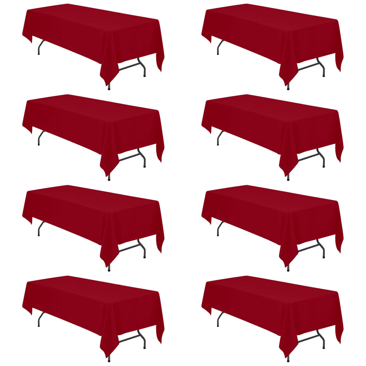 BRILLMAX 6 Pack Ivory Tablecloths 90x156 Inch for 8ft Rectangle Tables