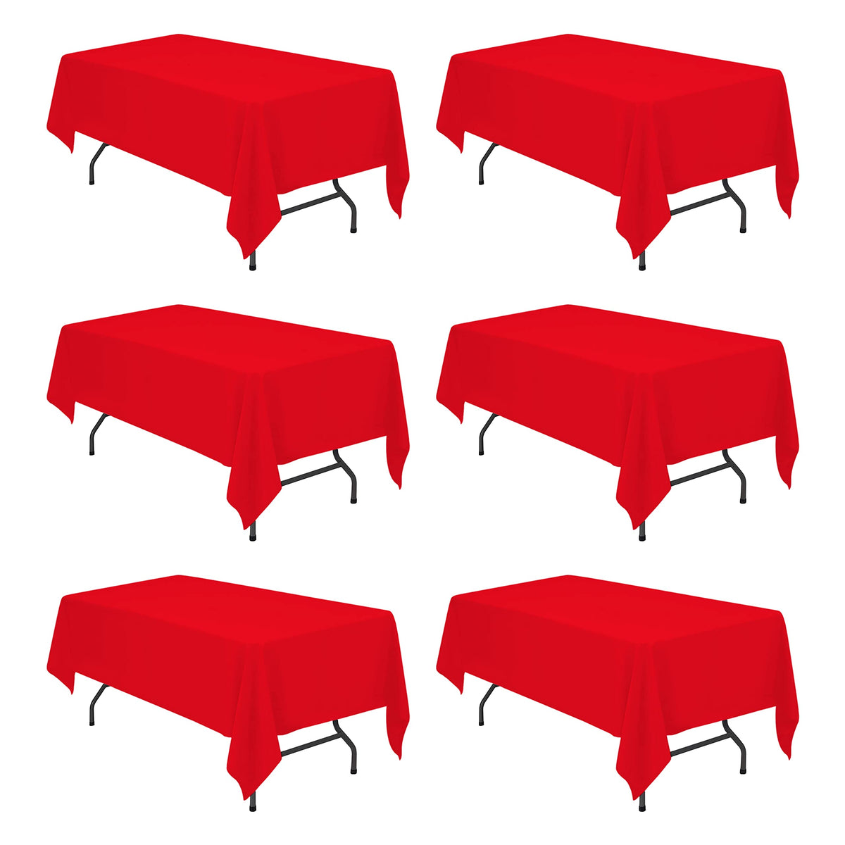 BRILLMAX 6 Pack Ivory Tablecloths 90x156 Inch for 8ft Rectangle Tables