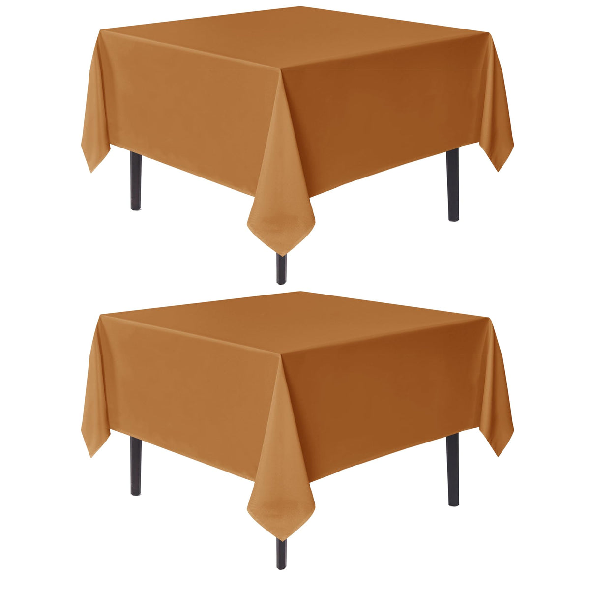 sancua Natural Square Tablecloth 54x54 Inch Fabric Card Table Cloth, 2 Pack