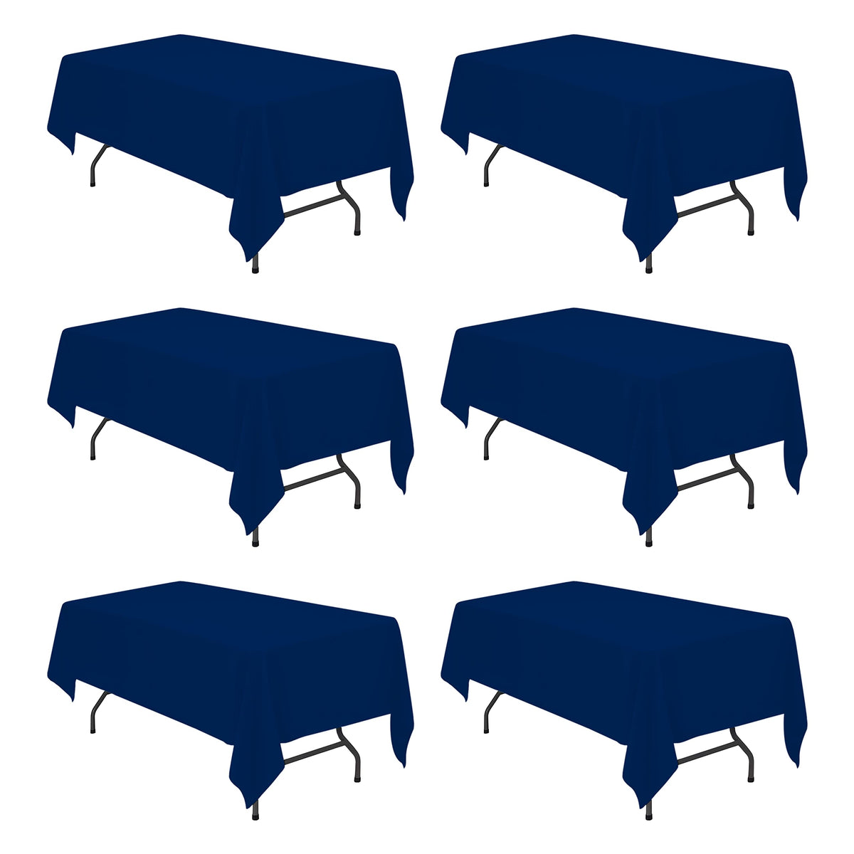 BRILLMAX 6 Pack Ivory Tablecloths 90x156 Inch for 8ft Rectangle Tables