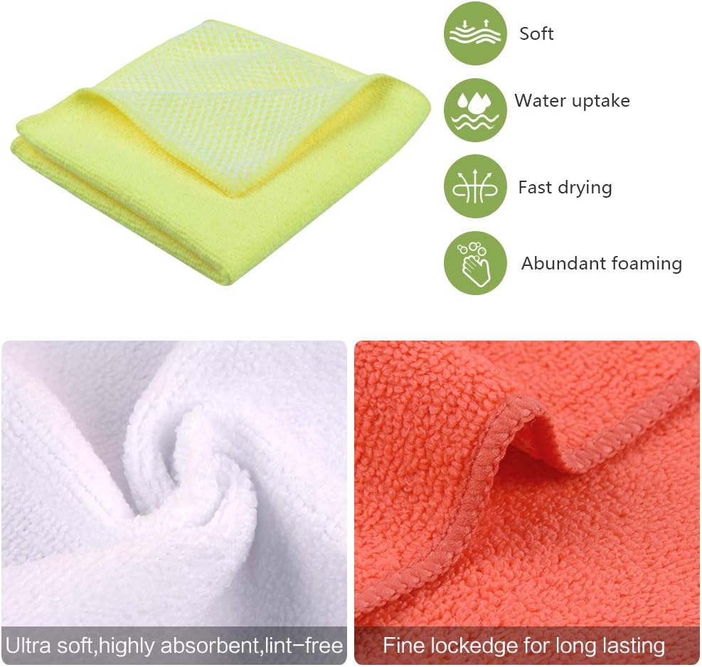 SINLAND Dish Cloth for Washing Dishes Kitchen Washcloth Cleaning Cloth