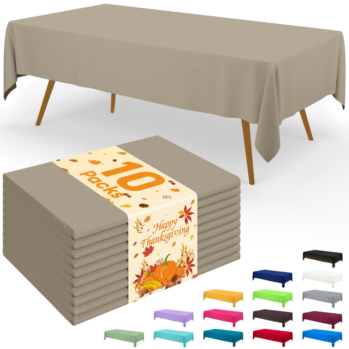 Smiry Plastic Disposable Waterproof Table Cloth - 54 x 108 Inch, 6 Packs