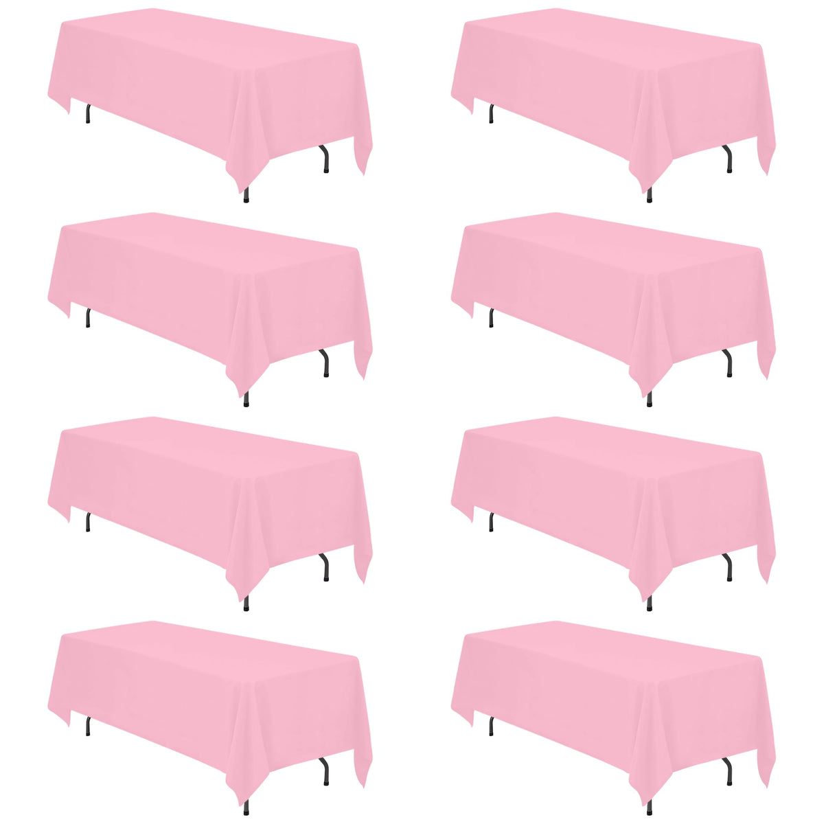 BRILLMAX 6 Pack Ivory Tablecloths 90x156 Inch for 8ft Rectangle Tables