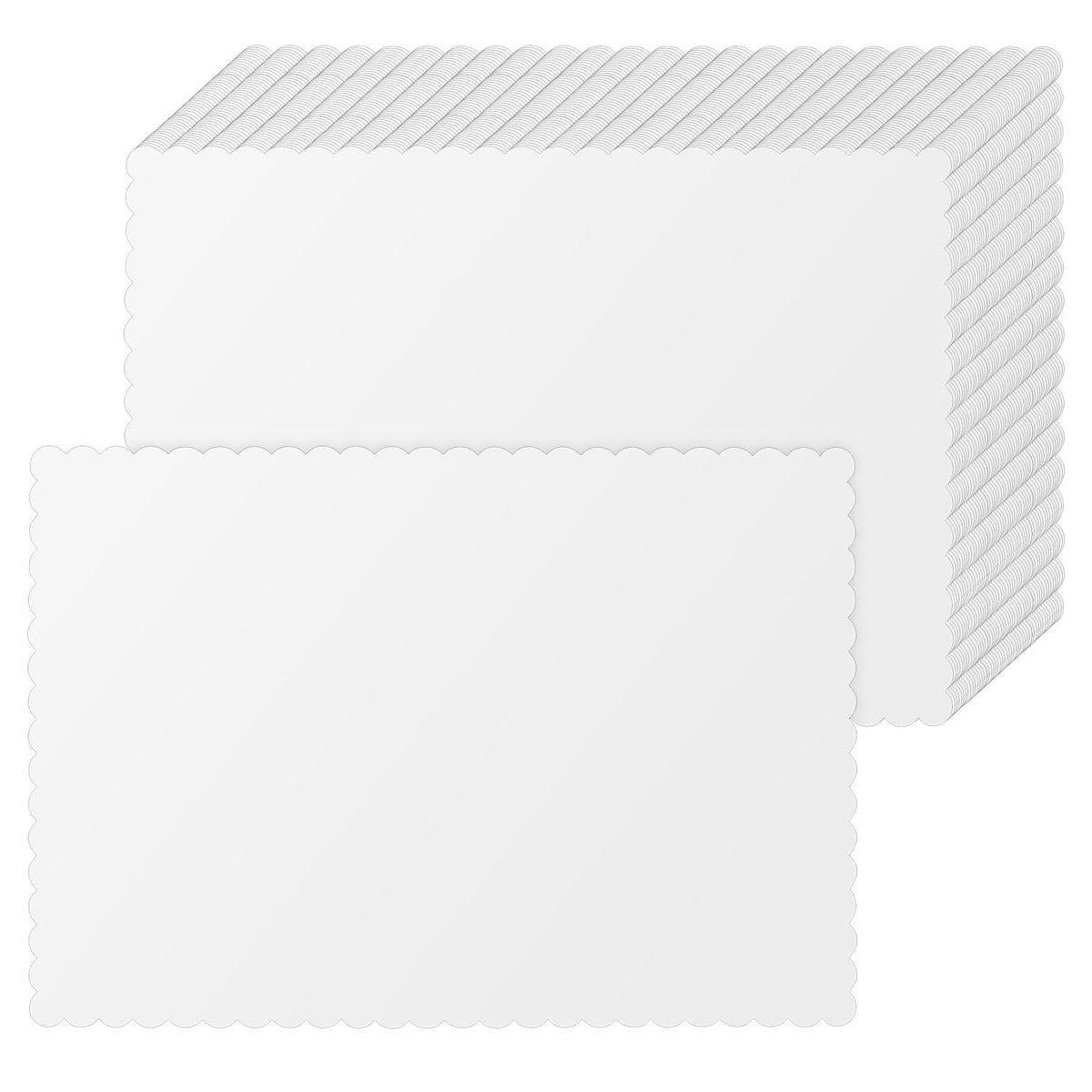Sabary 500 Pcs Scalloped Edge Disposable White Paper Place mats, Classic