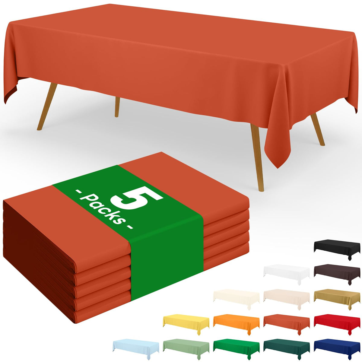 Moosfor 3 Pack Plastic Table Cloth, Disposable 54 x 108 Inch Tablecloth
