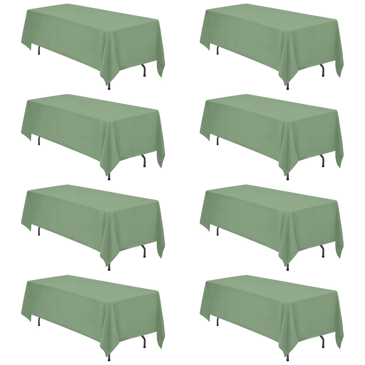 BRILLMAX 6 Pack Ivory Tablecloths 90x156 Inch for 8ft Rectangle Tables