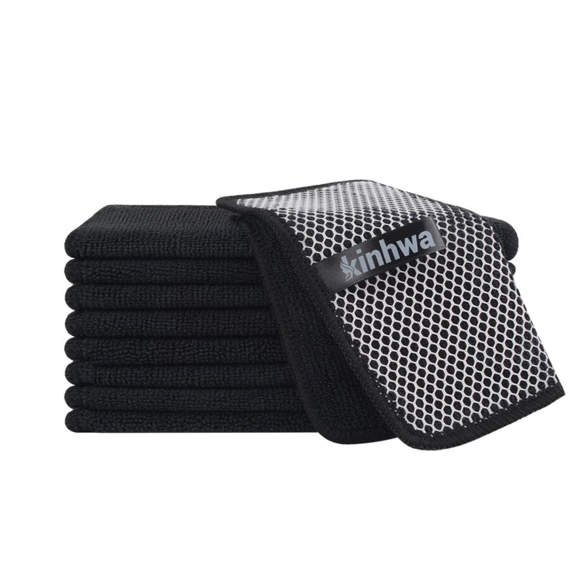 KinHwa Dish Cloths for Washing Dishes with Scrub Side, Microfiber Dish Rags