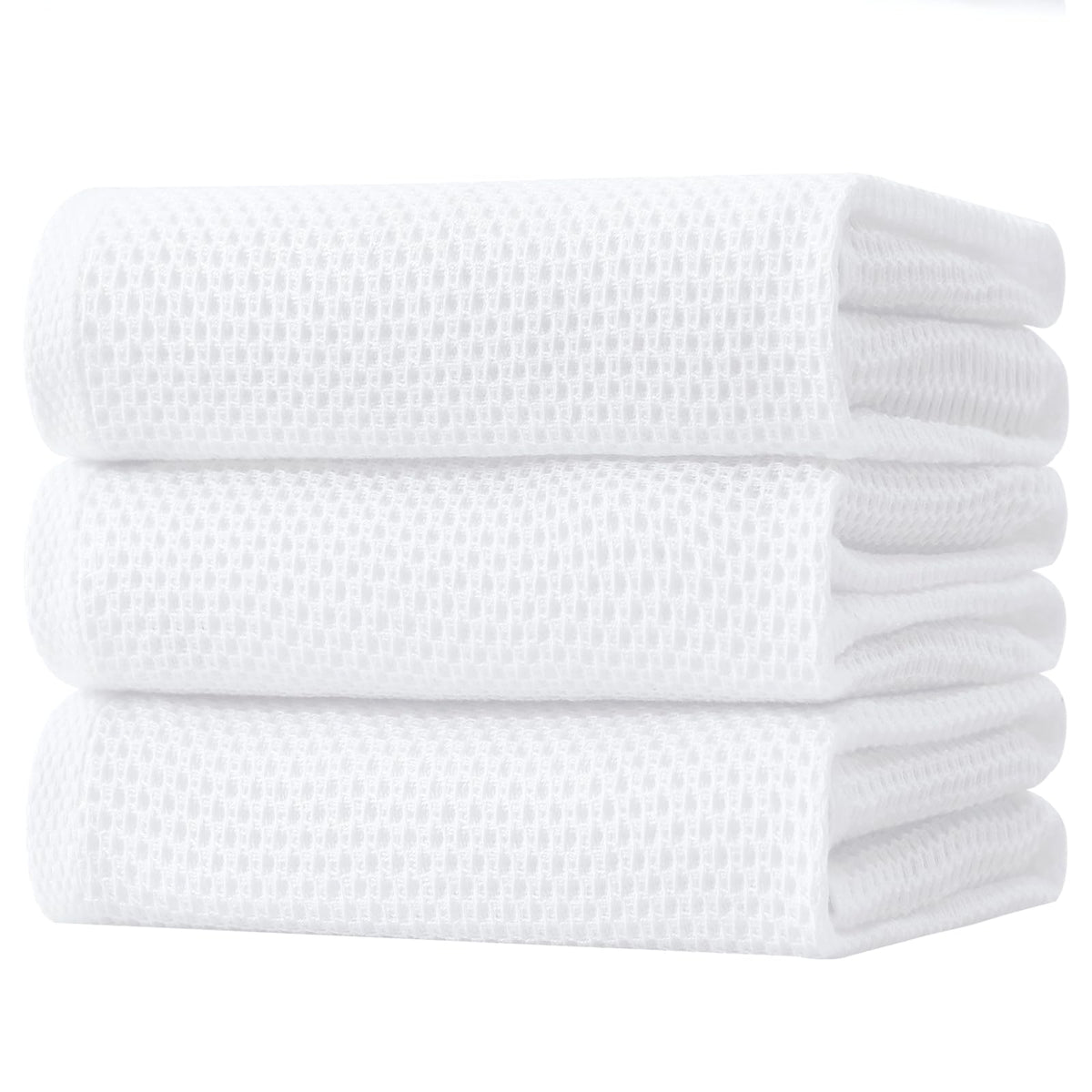 Homaxy 100% Cotton Waffle Weave Kitchen Dish Cloths, 4-Pack, Dark Grey