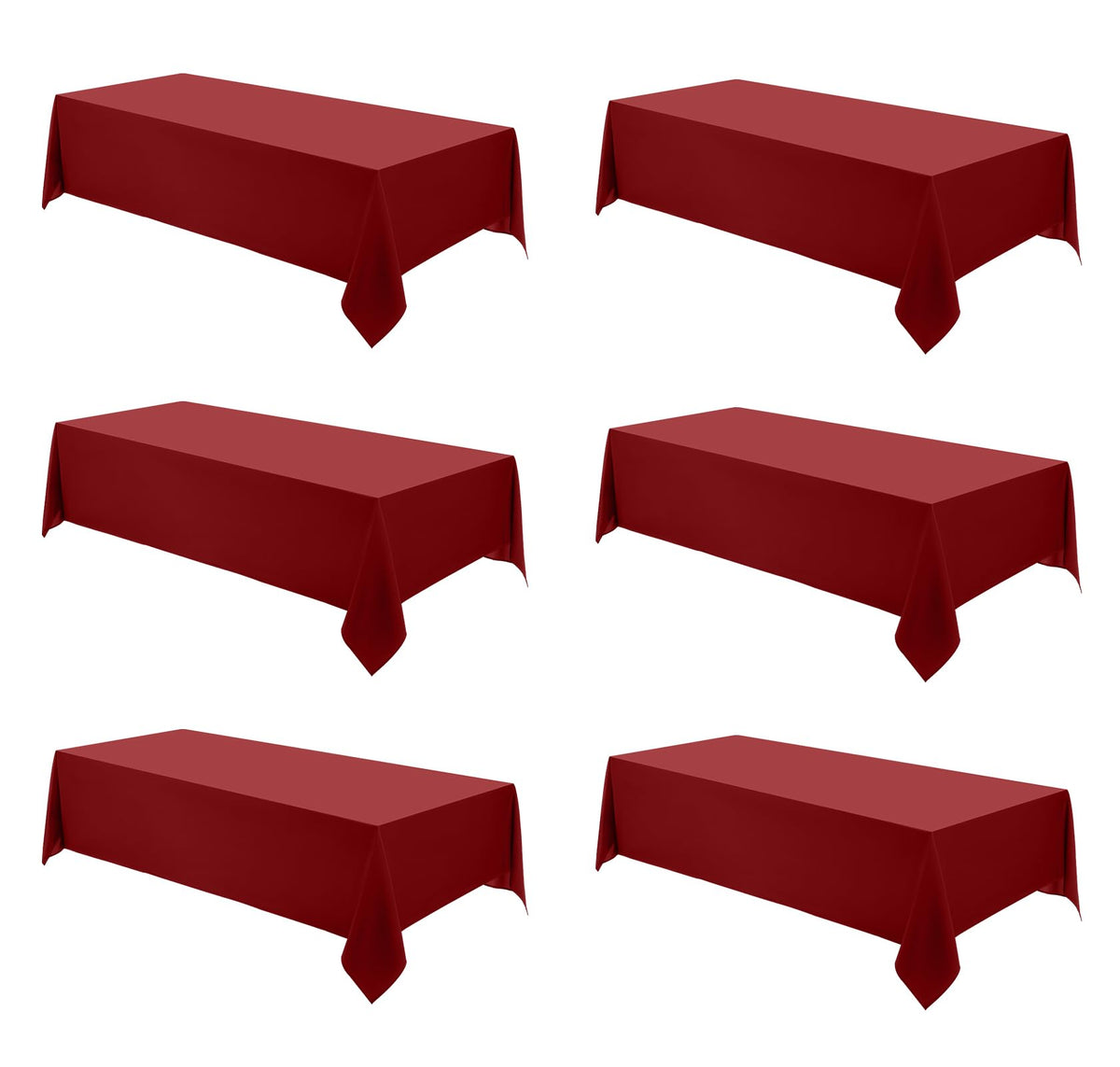 VidaFete Classic Series 10 Pack 90 * 132inch White Rectangle Tablecloth