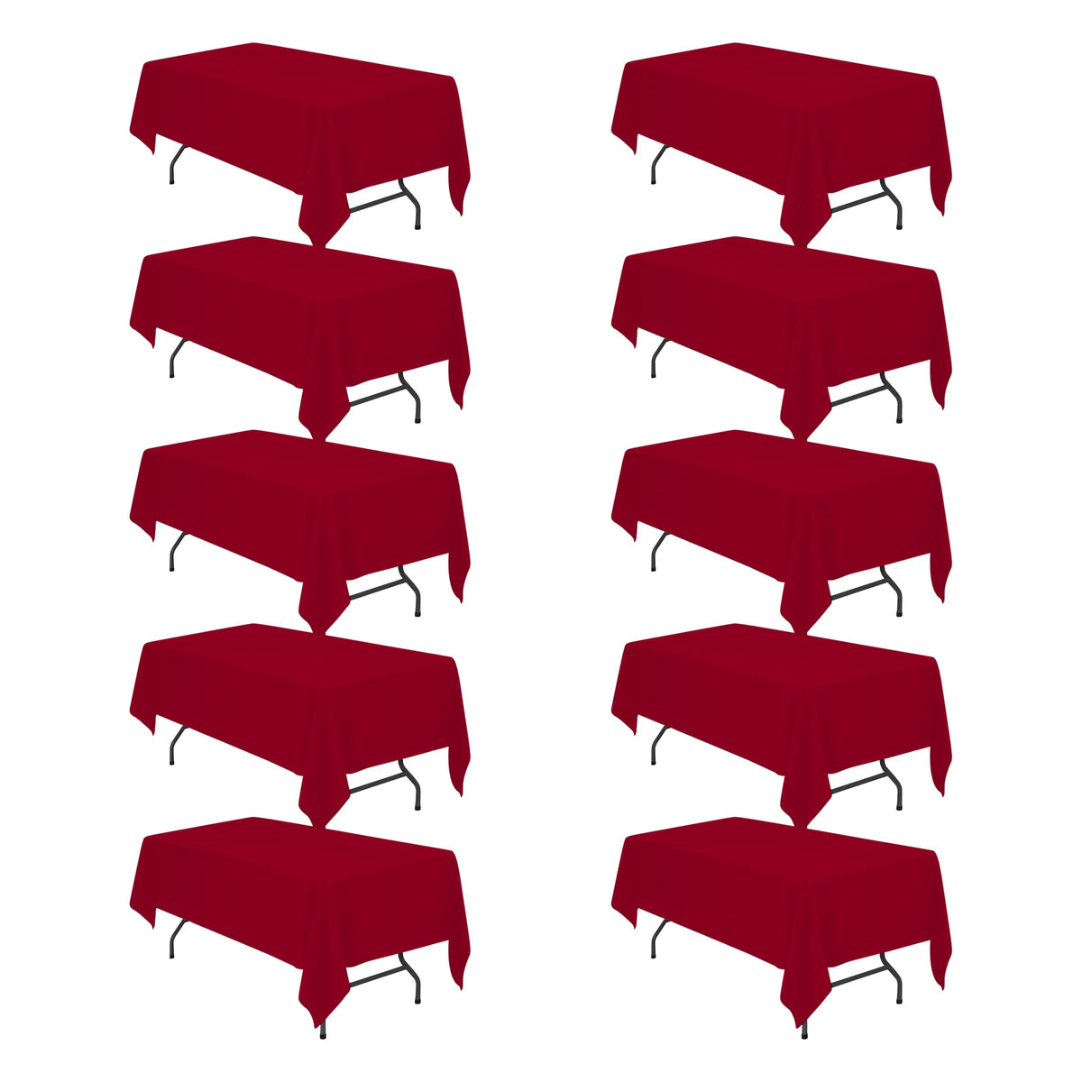 BRILLMAX 6 Pack Ivory Tablecloths 90x156 Inch for 8ft Rectangle Tables