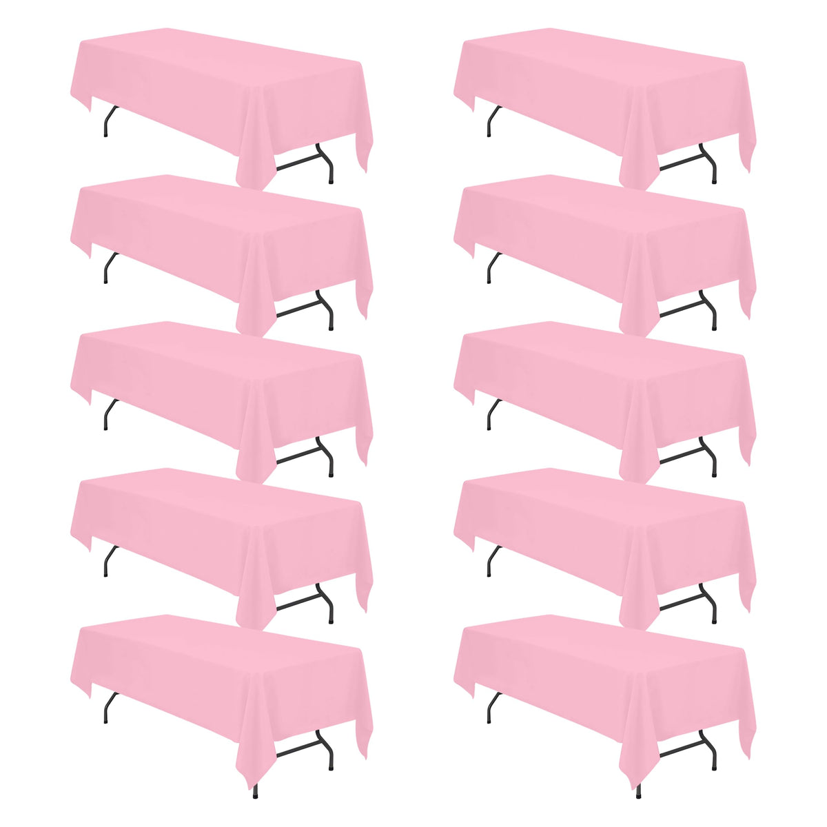 BRILLMAX 6 Pack Ivory Tablecloths 90x156 Inch for 8ft Rectangle Tables