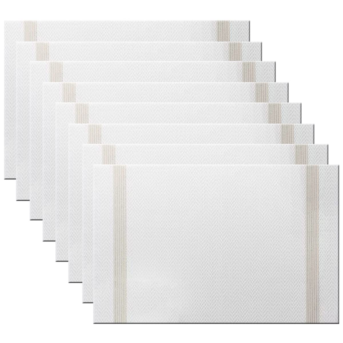 PIGCHCY Placemats,Washable Vinyl Woven Table Mats,Elegant Durable Placemats for Dining Table Set of 4 (18 x 12 inches, Pure Black)