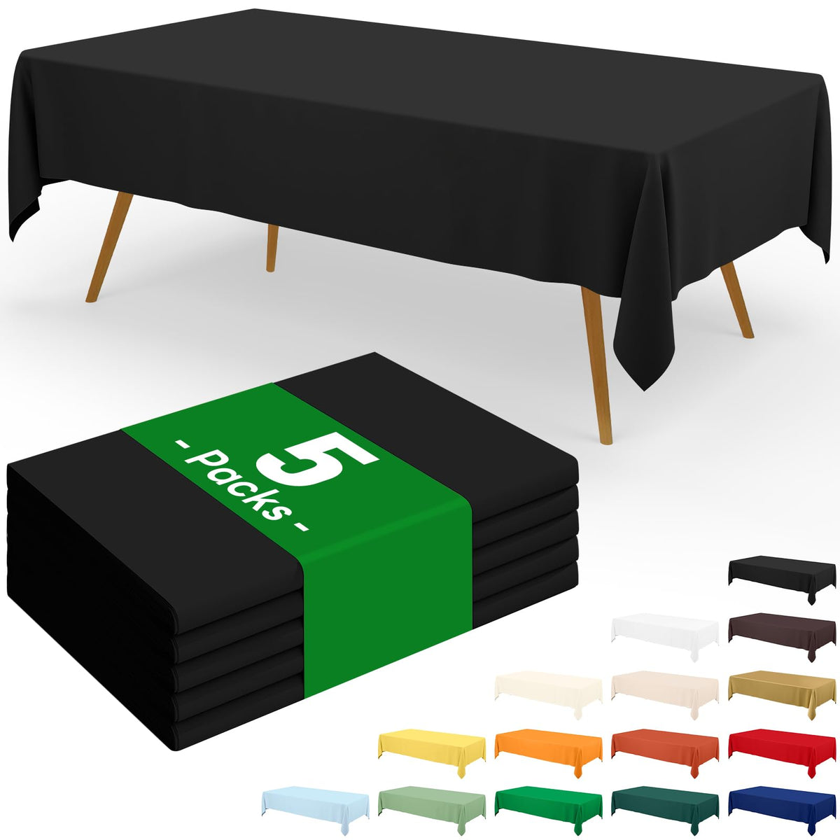 Moosfor 3 Pack Plastic Table Cloth, Disposable 54 x 108 Inch Tablecloth