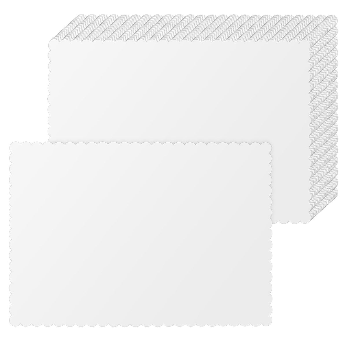 Sabary 500 Pcs Scalloped Edge Disposable White Paper Place mats, Classic