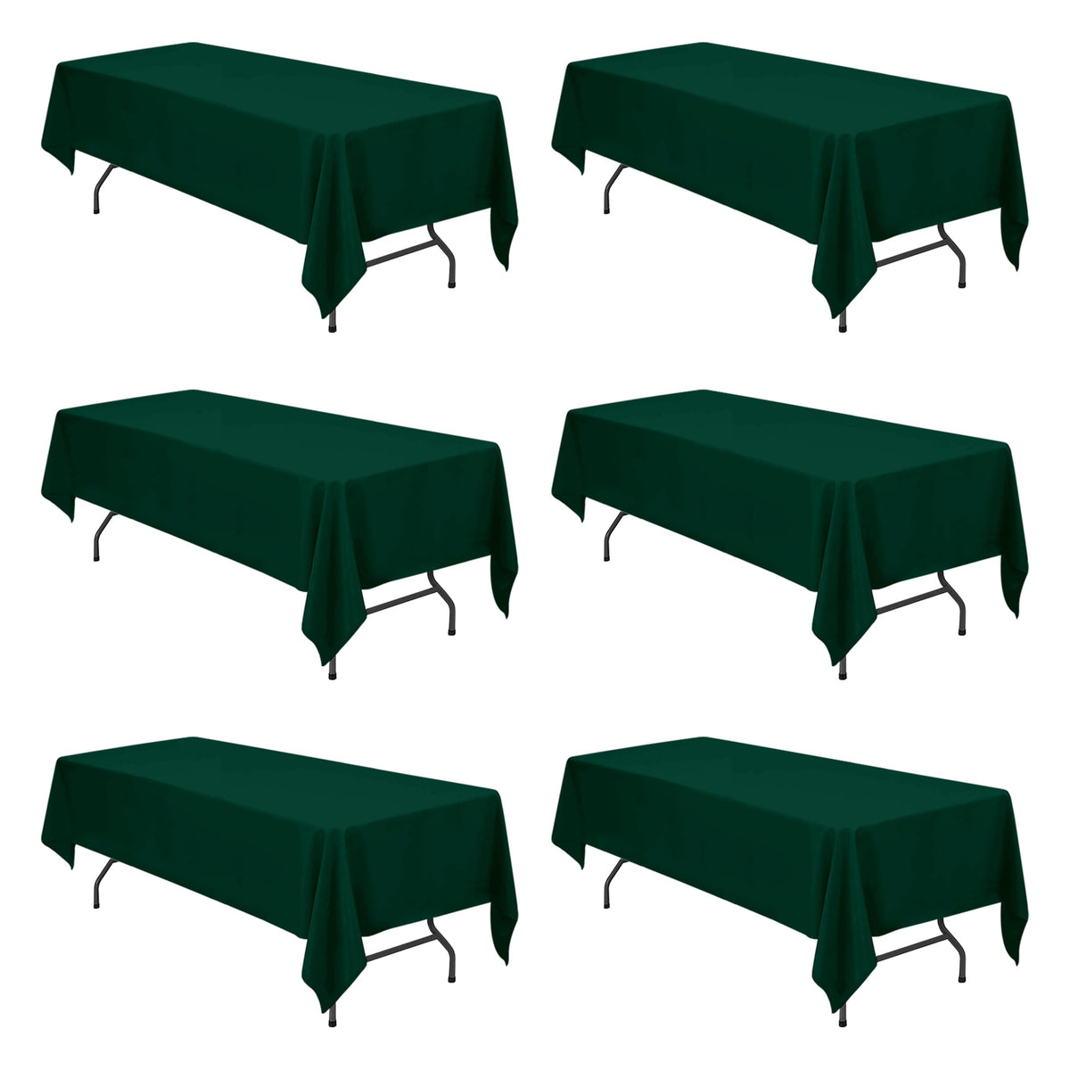 BRILLMAX 6 Pack Ivory Tablecloths 90x156 Inch for 8ft Rectangle Tables